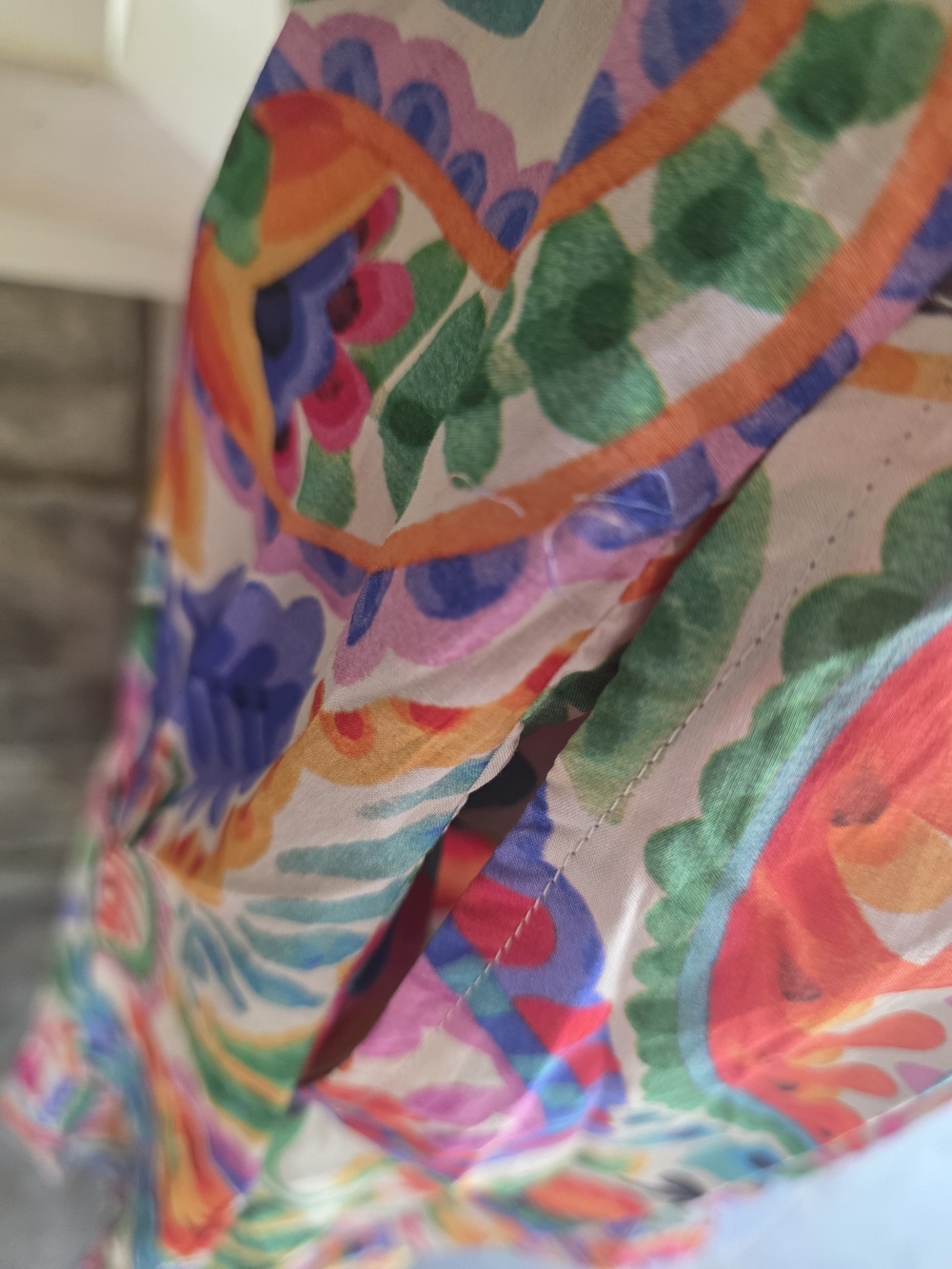 Umgee Multicolor Floral Midi Dress with Green Trim-NWT - Picture 6 of 9